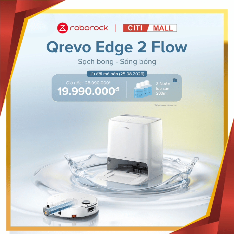Roborock Qrevo Edge 2 Flow - Robot Hút Bụi Lau Nhà 2026