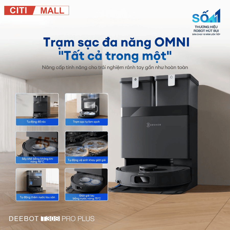 ECOVACS DEEBOT T30S PRO PLUS - ROBOT HÚT BỤI LAU NHÀ 2026