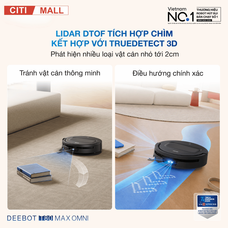 Ecovacs Deebot T80 Max Omni - Robot hút bụi lau nhà 2026