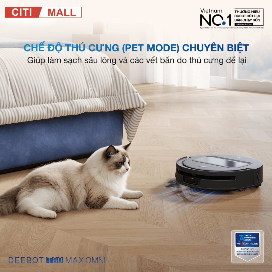 Ecovacs Deebot T80 Max Omni - Robot hút bụi lau nhà 2026