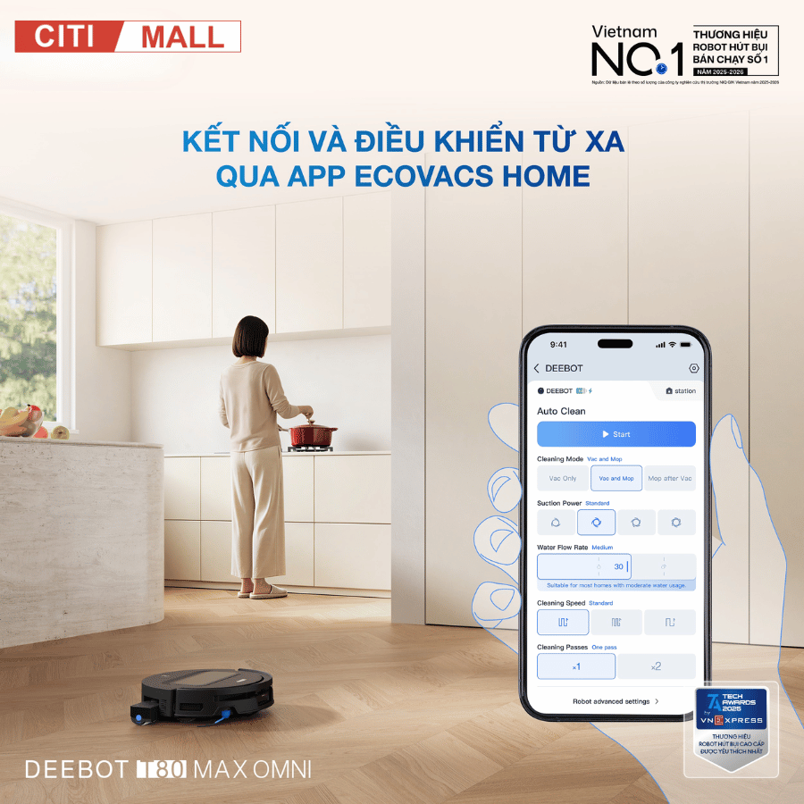 Ecovacs Deebot T80 Max Omni - Robot hút bụi lau nhà 2026