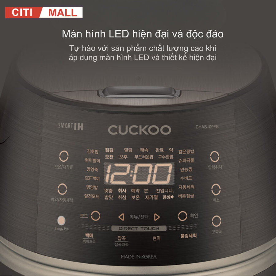 CUCKOO CRP-DHAS069FW - NỒI CƠM ĐIỆN CAO TẦN 2026 tại Citimall 11