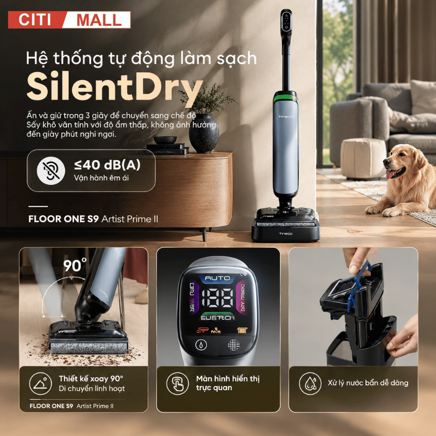 TINECO S9 ARTIST PRIME II - MÁY HÚT BỤI LAU SÀN KHÔ ƯỚT 2026