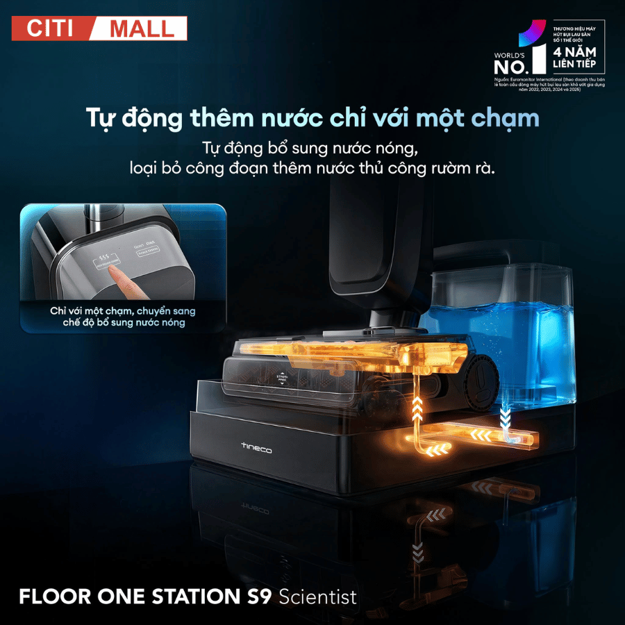 Tineco Floor One Station S9 Scientist – Máy hút bụi lau sàn khô ướt 2026