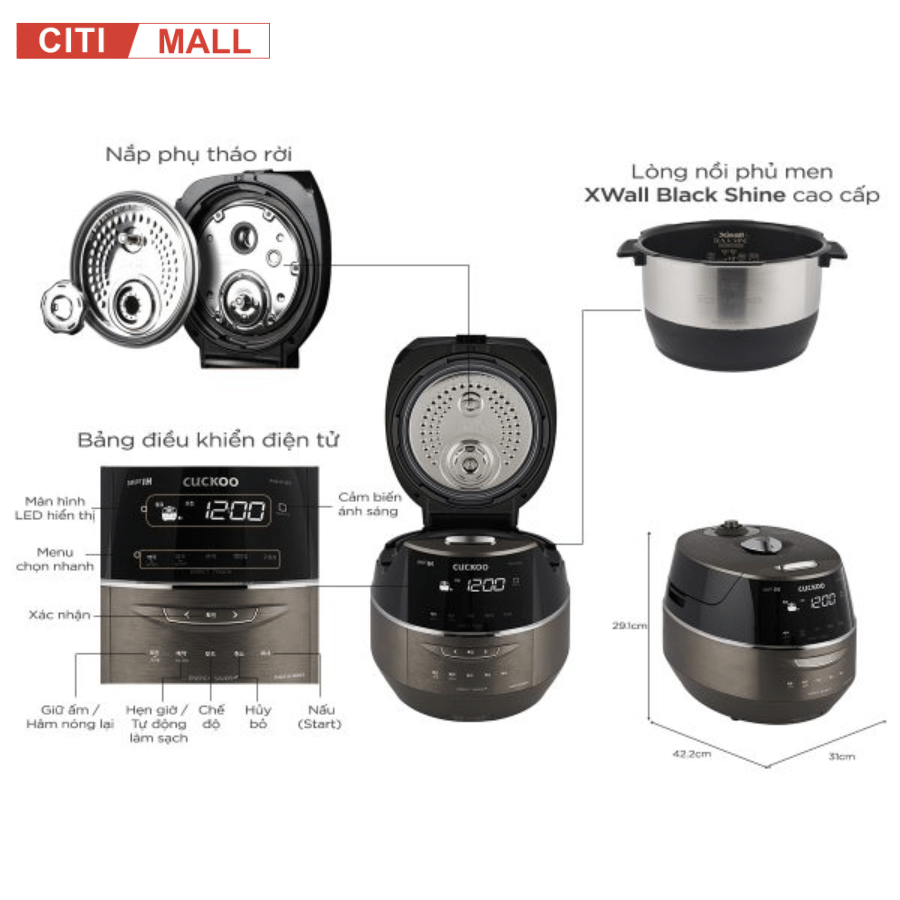 CUCKOO CRP-FHS1010FD - Nồi cơm điện cao tần 2026 tại Citimall 02