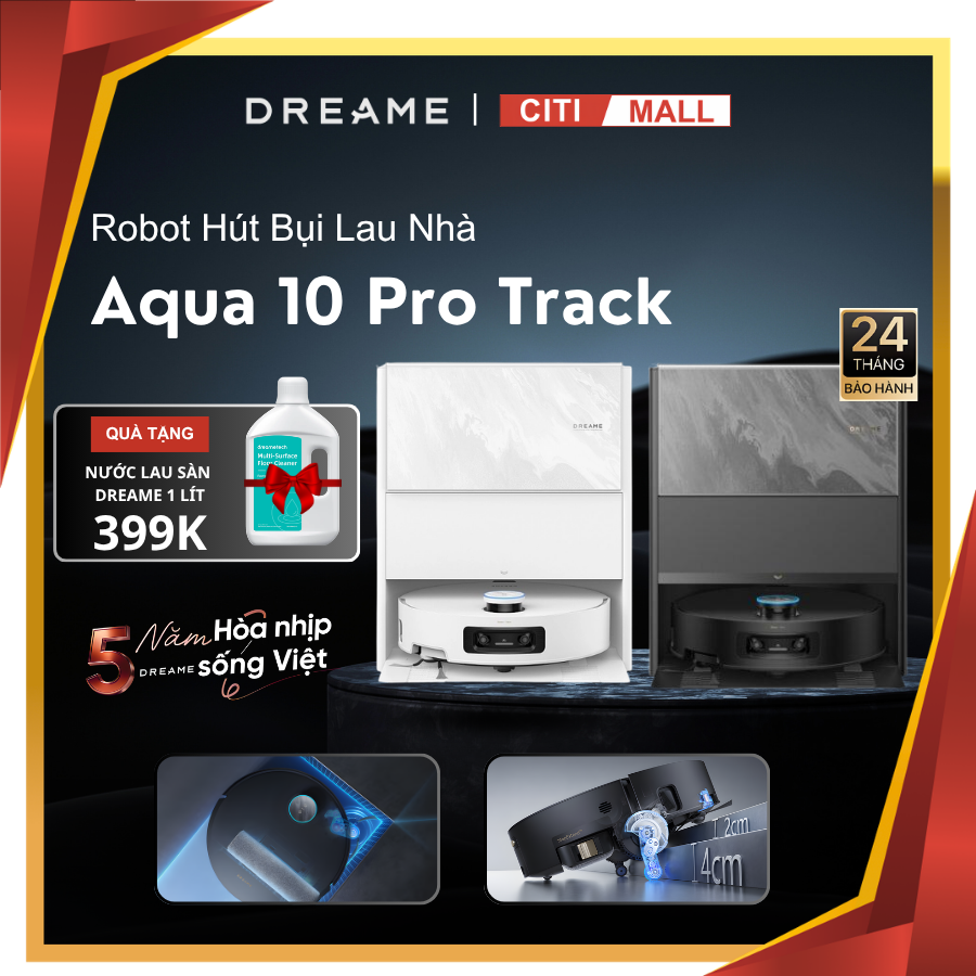 Dreame Aqua 10 Pro Track - Robot Hút Bụi Lau Nhà 2026