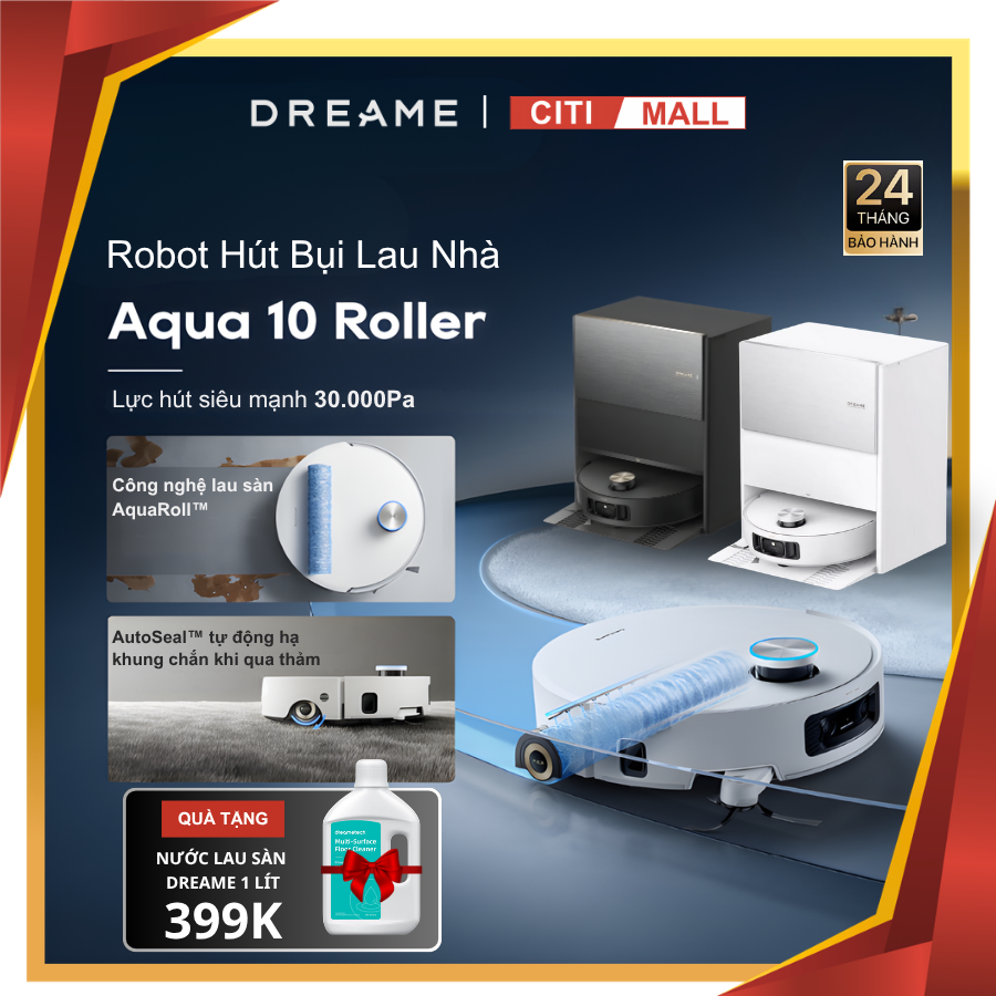 Dreame Aqua10 Roller - Robot Hút Bụi Lau Nhà 2026