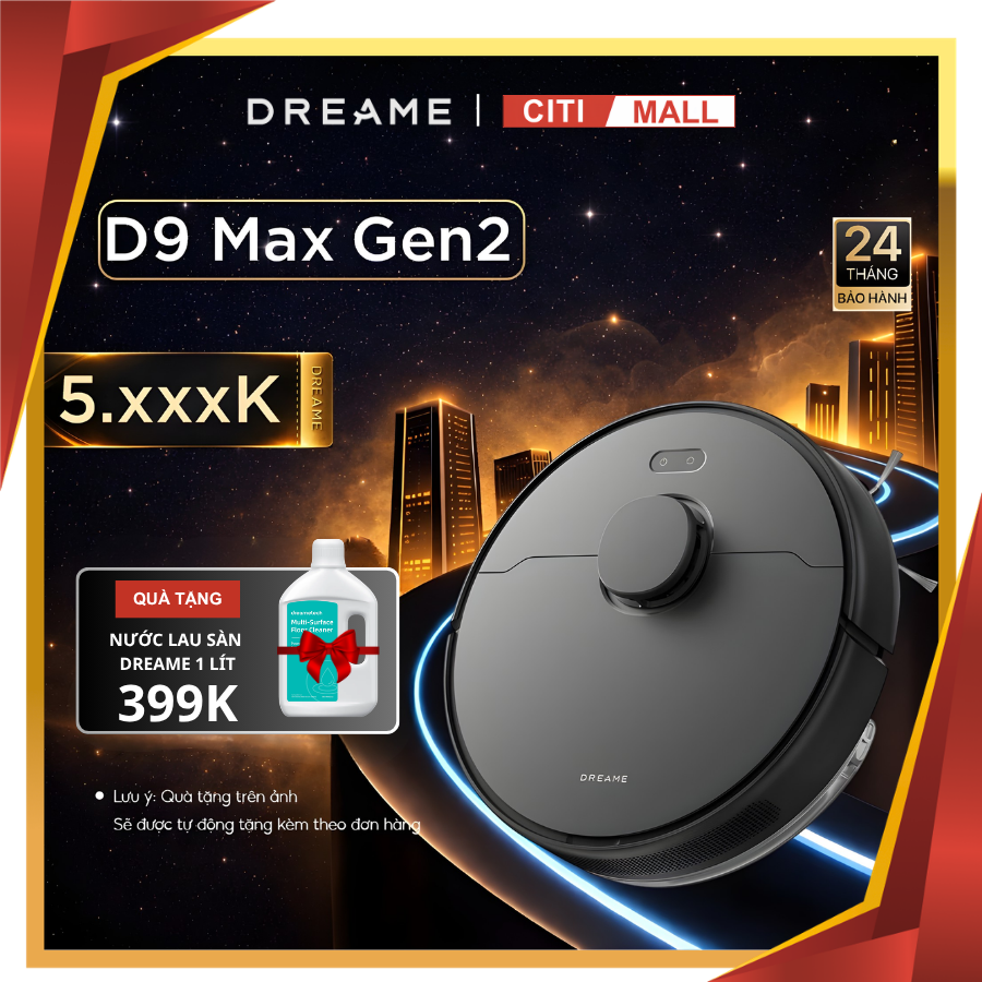 Dreame D9 Max Gen 2 - Robot Hút Bụi Lau Nhà 2026 tại CITI MALL x Vua Nhà Bếp Đức 01