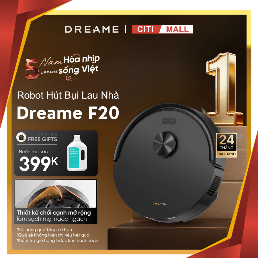 Dreame F20 - Robot Hút Bụi Lau Nhà Hiện Đại 2026 tại Giga Việt Nam x Vua Nhà Bếp Đức 01