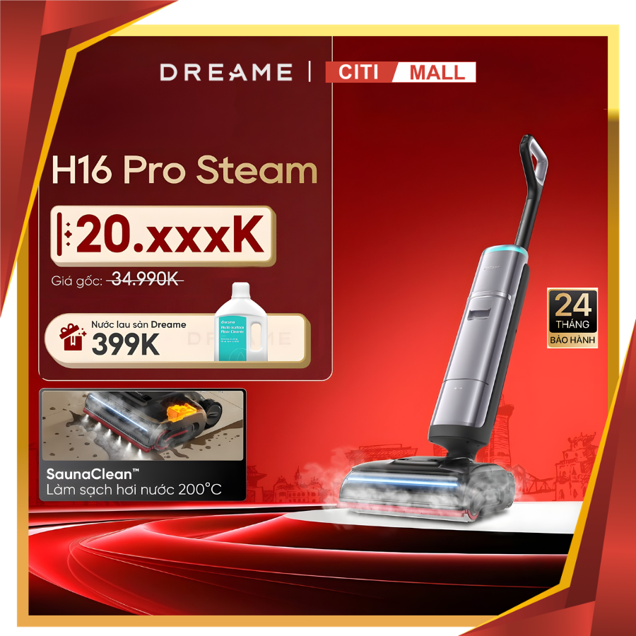 Dreame H16 Pro Steam - Máy Hút bụi lau nhà 2026