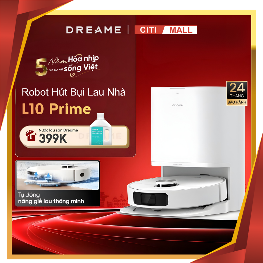 Dreame L10 Prime - Robot Hút Bụi Lau Nhà 2026 tại Giga Việt Nam x Vua Nhà Bếp Đức 01