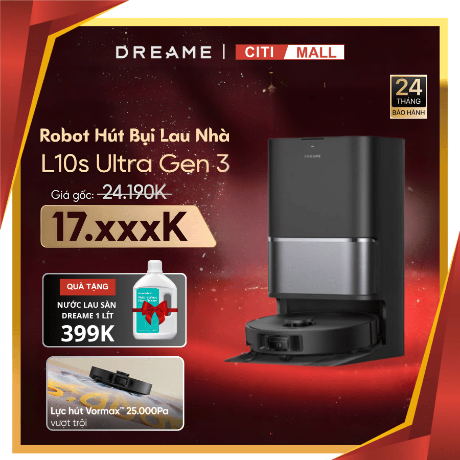 Dreame L10s Ultra Gen 3 - Robot Hút Bụi Lau Nhà 2026 tại CITY MALL x Vua Nhà Bếp Đức 01