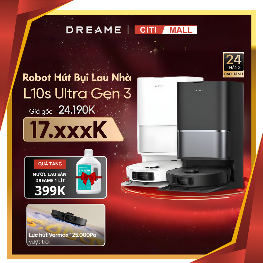 Dreame L10s Ultra Gen 3 - Robot Hút Bụi Lau Nhà 2026 tại CITY MALL x Vua Nhà Bếp Đức 01