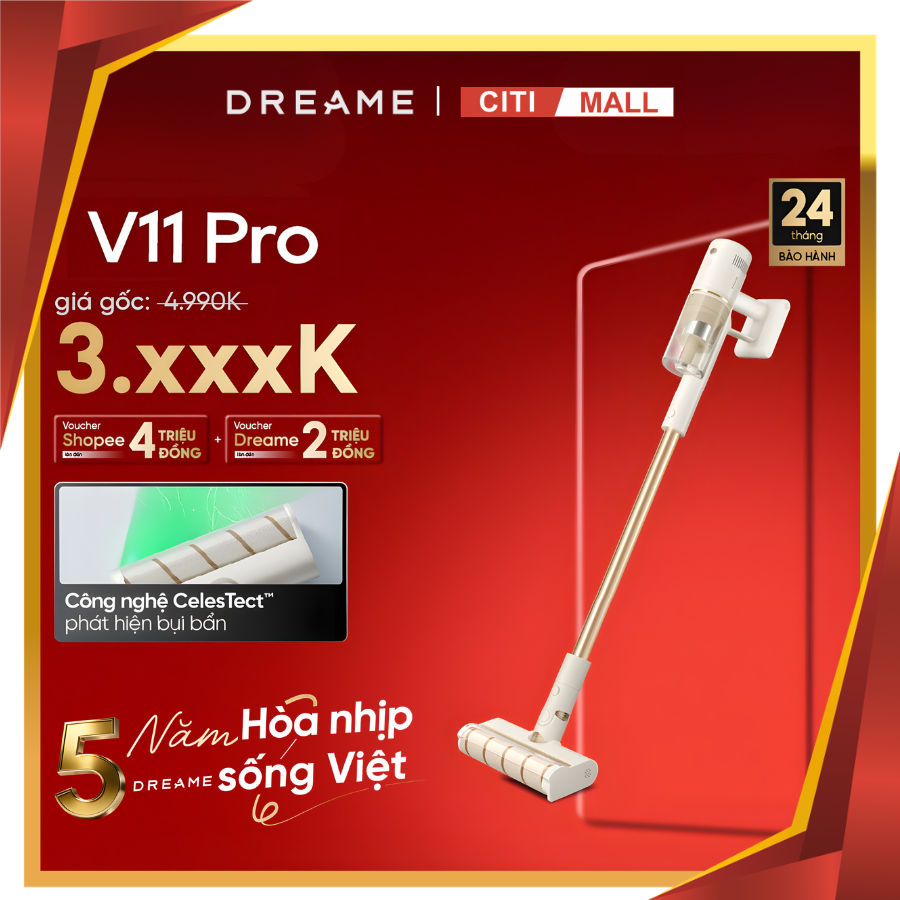 Dreame V11 Pro - Máy Hút Bụi Cầm Tay Không Dây 2026