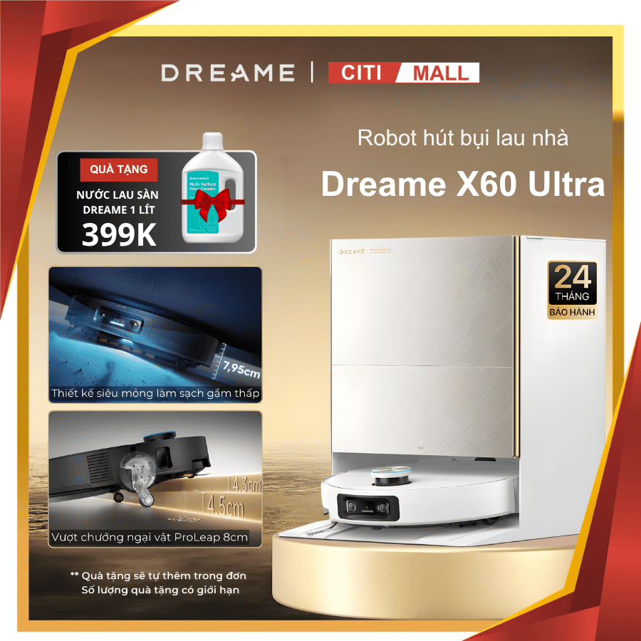 Dreame X60 Ultra - Robot Hút Bụi Lau Nhà 2026 tại Giga Việt Nam x Vua Nhà Bếp Đức 01