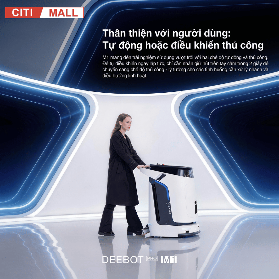 Ecovacs DEEBOT PRO M1 - Robot Hút Bụi Lau Sàn Công Nghiệp tại Citimall 07