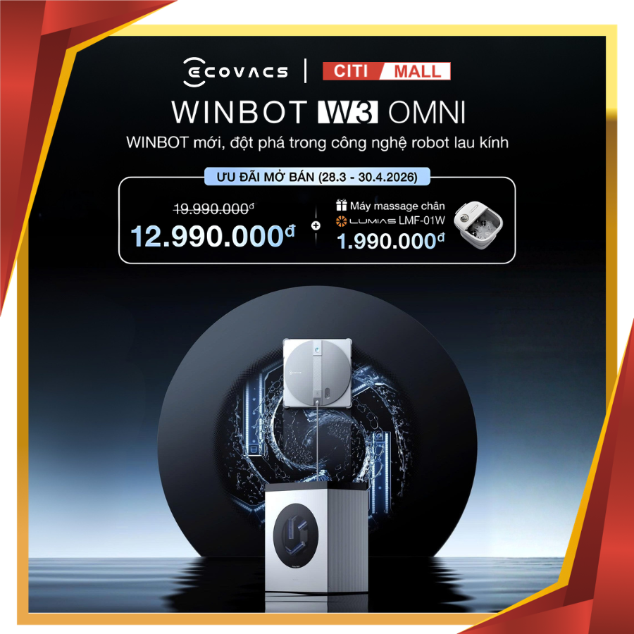 Ecovacs Winbot W3 Omni - Robot Lau Kính 2026