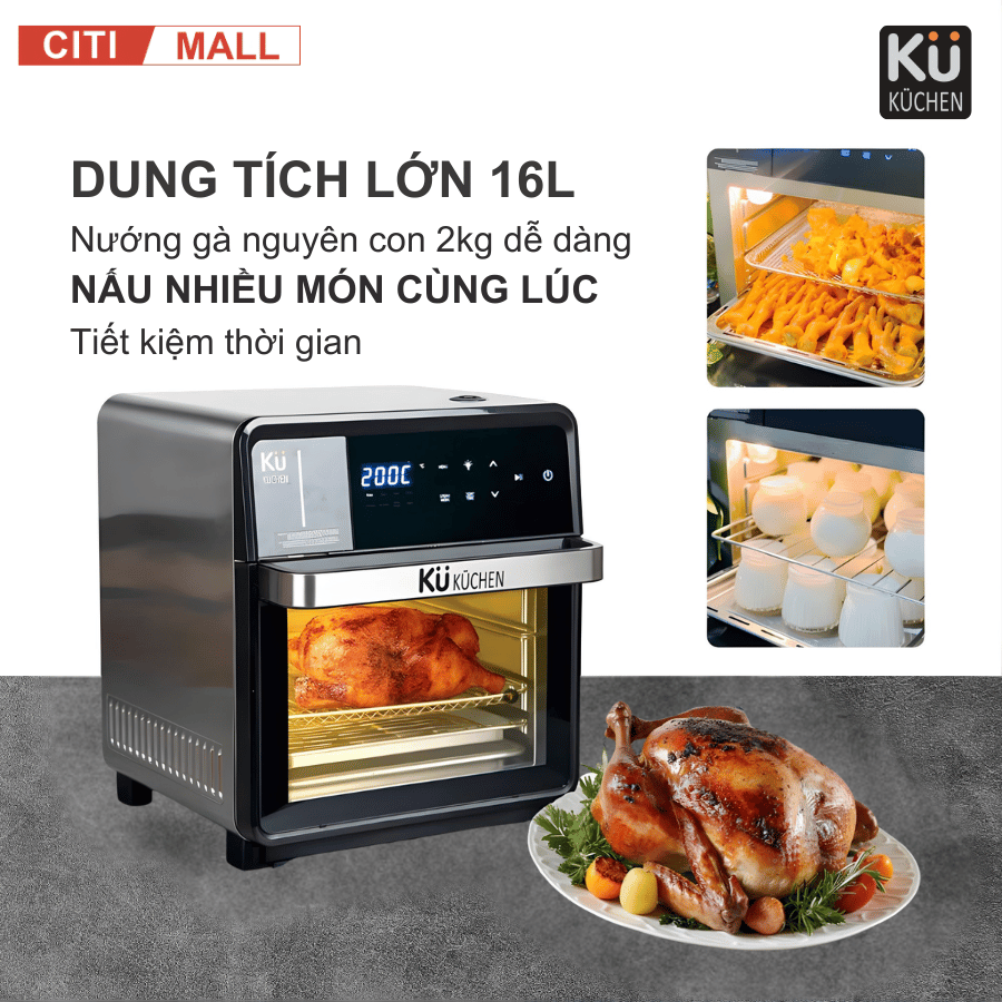 Kuchen PCL 2228 - Nồi Chiên Không Dầu Kết Hợp Hấp 2026 tại Citimall 05