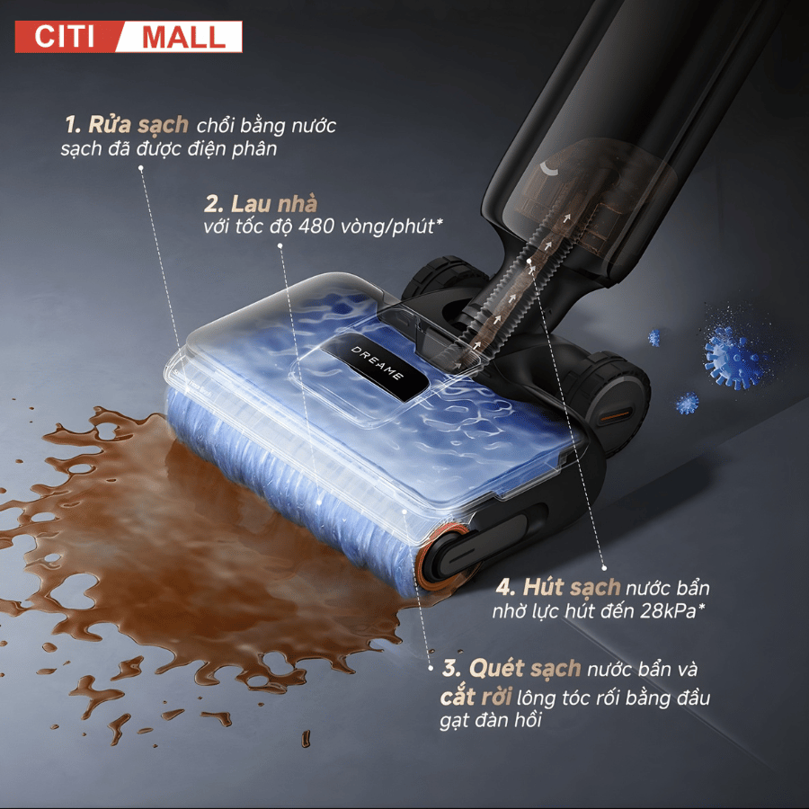 Dreame H16 FlexReach - Máy Hút Bụi Lau Sàn 2026 tại Citimal x Giga Việt Nam x Vua Nhà Bếp Đức 09