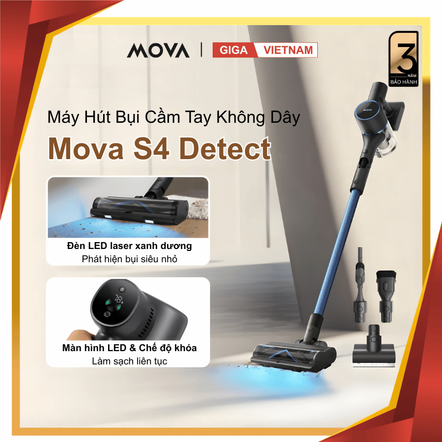 Mova S4 Detect - Máy Hút Bụi Cầm Tay Không Dây 2026 tại Giga Việt Nam x Vua Nhà Bếp Đức 01