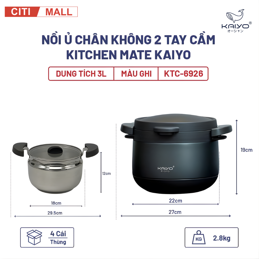 Nồi ủ chân không KAIYO Nhật Bản 2026