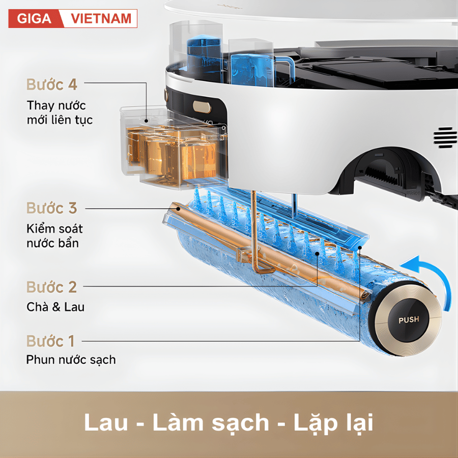 Dreame Aqua10 Roller - Robot Hút Bụi Lau Nhà 2026 tại Giga Việt Nam x Vua Nhà Bếp Đức 05