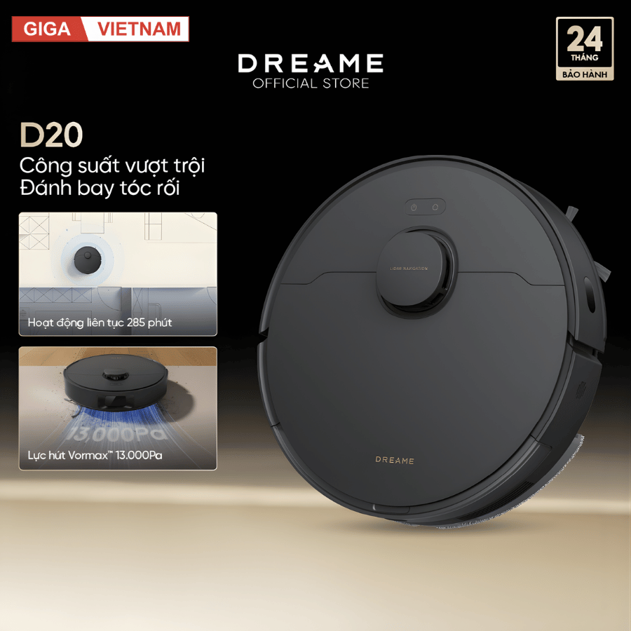 Dreame D20 - Robot Hút Bụi Lau Nhà Hiện Đại 2026 tại Giga Việt Nam x Vua Nhà Bếp Đức 02