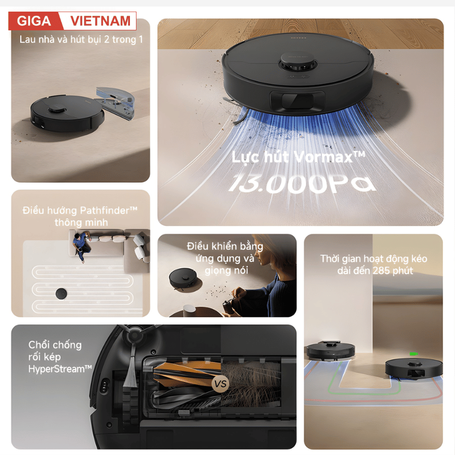 Dreame D20 - Robot Hút Bụi Lau Nhà Hiện Đại 2026 tại Giga Việt Nam x Vua Nhà Bếp Đức 03
