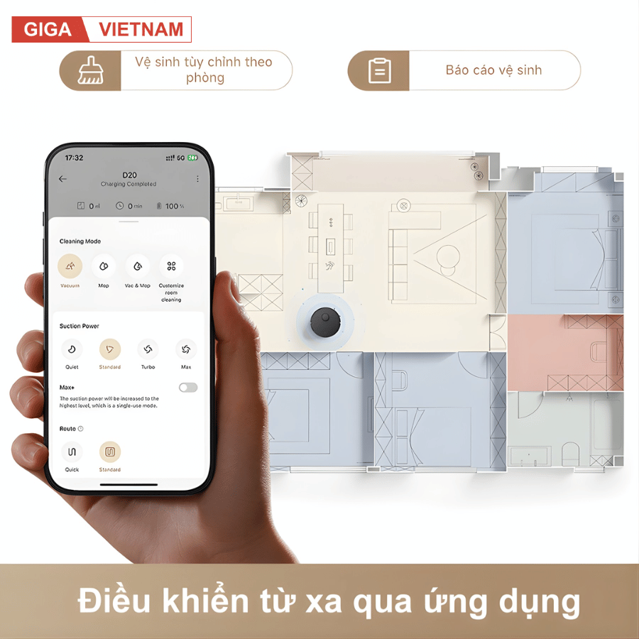 Dreame D20 - Robot Hút Bụi Lau Nhà Hiện Đại 2026 tại Giga Việt Nam x Vua Nhà Bếp Đức 09