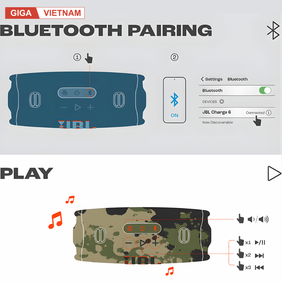 JBL Charge 6 - Loa Bluetooth Di Động Cao Cấp 2026 tại Giga Việt Nam x Vua Nhà Bếp Đức 19