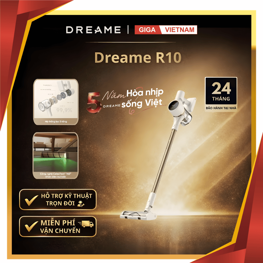 Dreame R10 - Máy Hút Bụi Cầm Tay Không Dây 2026 tại Giga Việt Nam x Vua Nhà Bếp Đức 11