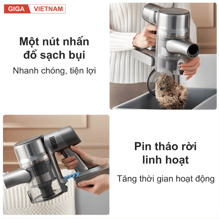 Dreame R20 - Máy Hút Bụi Cầm Tay Không Dây 2026 tại Giga Việt Nam x Vua Nhà Bếp Đức 11