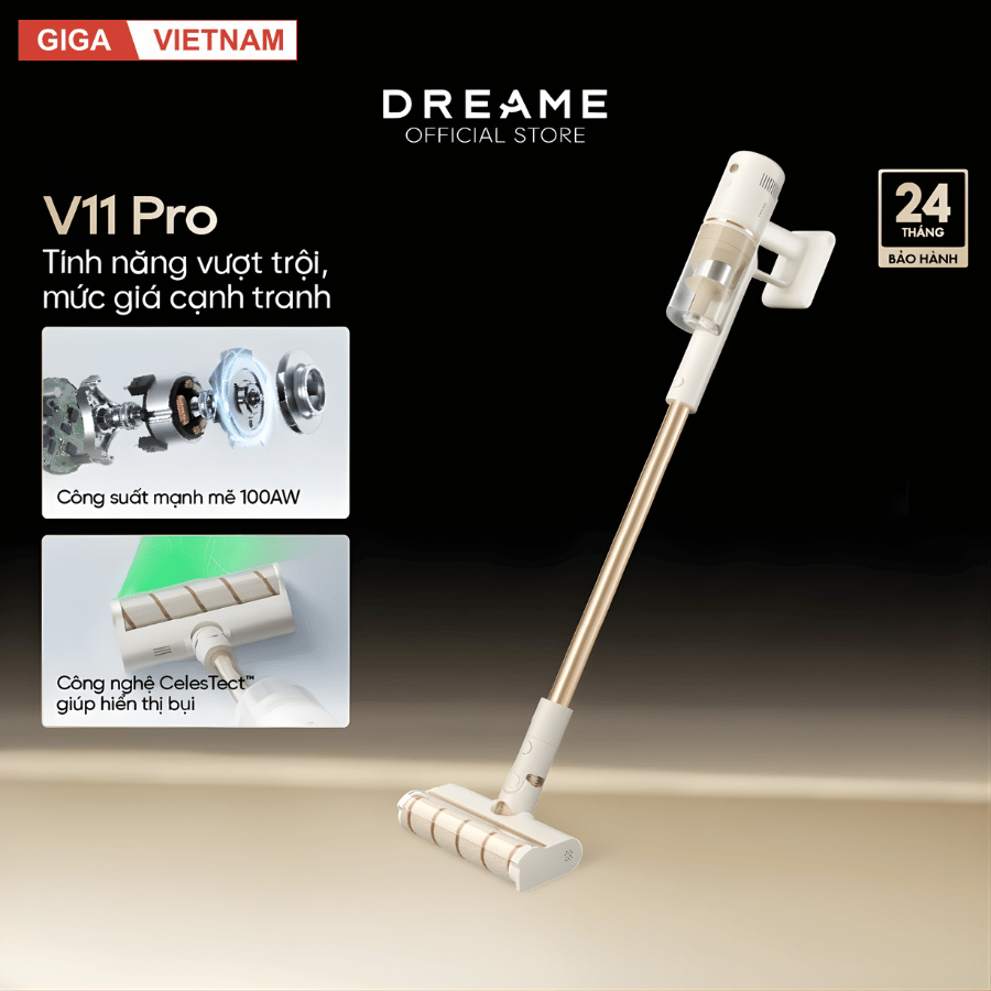 Dreame V11 Pro - Máy Hút Bụi Cầm Tay Không Dây 2026 tại Giga Việt Nam x Vua Nhà Bếp Đức 02