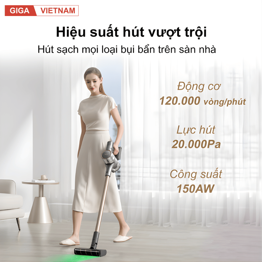 Dreame V12S - Máy Hút Bụi Cầm Tay Không Dây 2026 tại Giga Việt Nam x Vua Nhà Bếp Đức 03