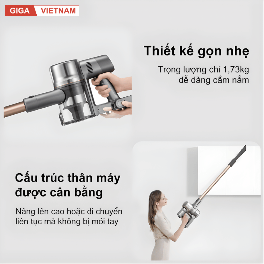 Dreame V12S - Máy Hút Bụi Cầm Tay Không Dây 2026 tại Giga Việt Nam x Vua Nhà Bếp Đức 11