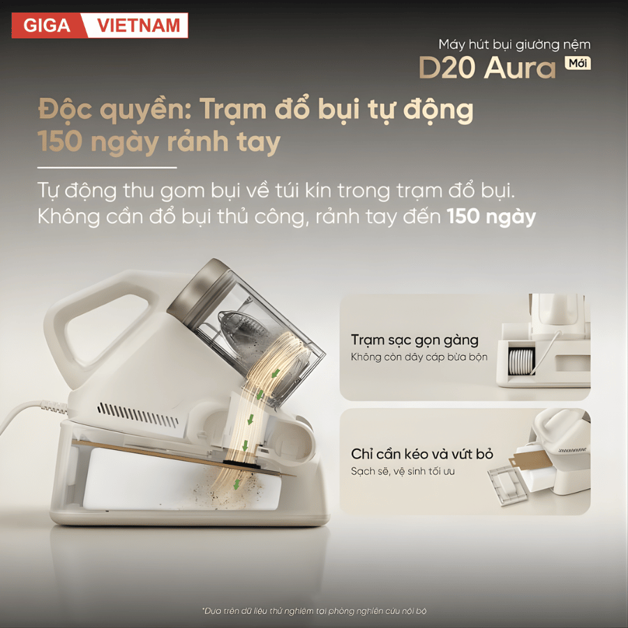Dreame D20 Aura - Máy Hút Bụi Giường Nệm 2026 Giga Việt Nam x Vua Nhà Bếp Đức 03