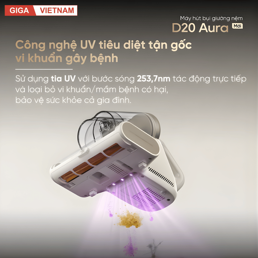 Dreame D20 Aura - Máy Hút Bụi Giường Nệm 2026 Giga Việt Nam x Vua Nhà Bếp Đức 06