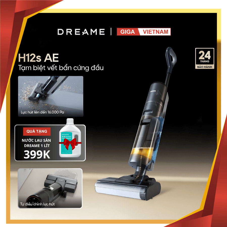 Dreame H12S AE - Máy Hút Bụi Lau Nhà 2026 tại Giga Việt Nam x Vua Nhà Bếp Đức 01