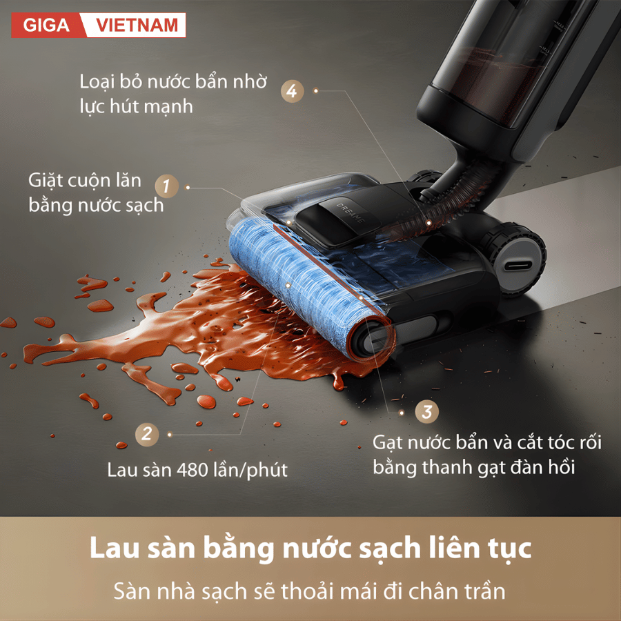 Dreame H13 Dual FlexReach - Máy Hút Bụi Lau Nhà 2026 tại Giga Việt Nam x Vua Nhà Bếp Đức 06