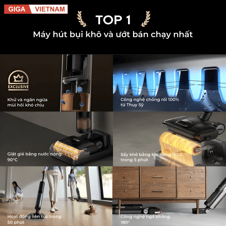 Dreame H13 FlexReach - Máy Hút Bụi Lau Nhà 2026 tại Giga Việt Nam x Vua Nhà Bếp Đức 02