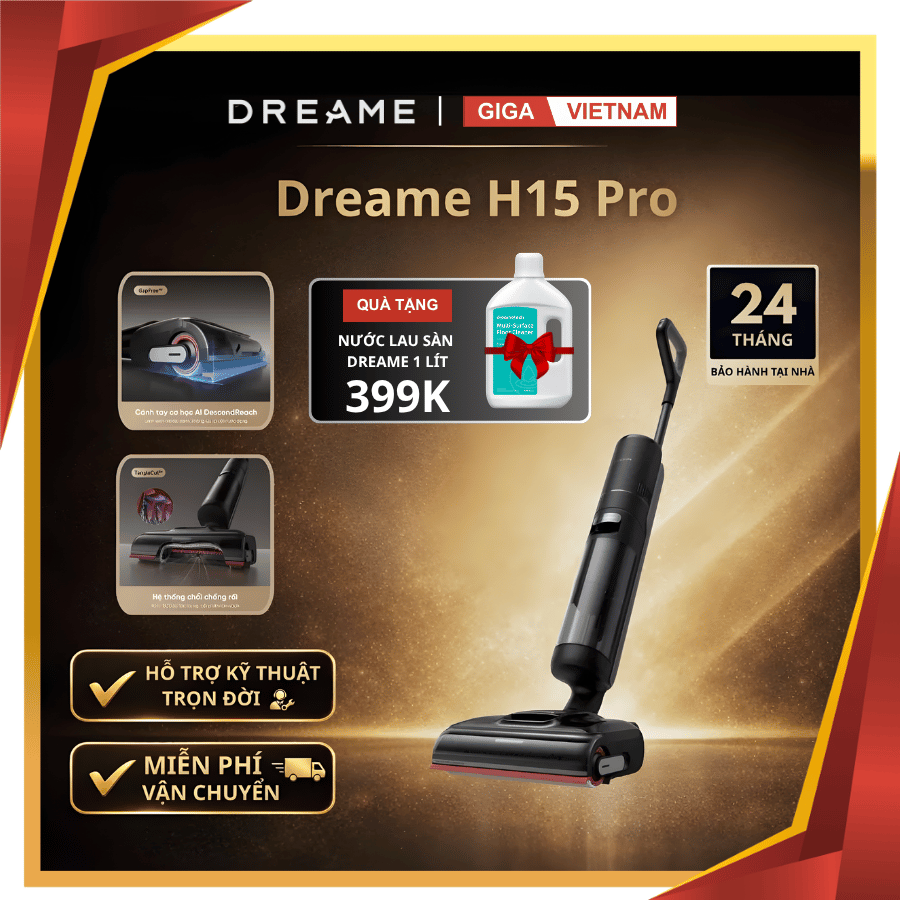 Dreame H15 Pro - Máy Hút Bụi Lau Nhà 2026 tại Giga Việt Nam x Vua Nhà Bếp Đức 01