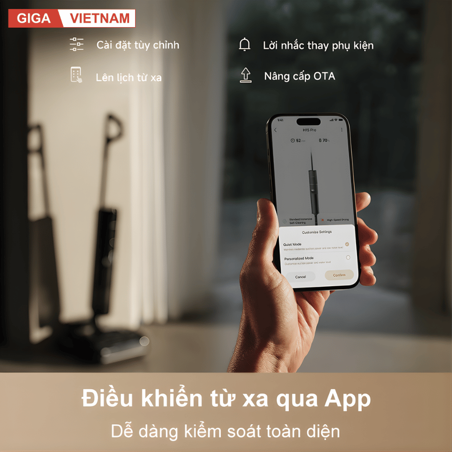 Dreame H15 Pro - Máy Hút Bụi Lau Nhà 2026 tại Giga Việt Nam x Vua Nhà Bếp Đức 11