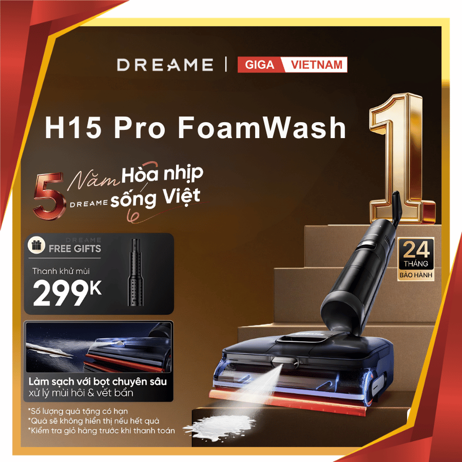 Dreame H15 Pro FoamWash - Máy Hút Bụi Lau Nhà 2026