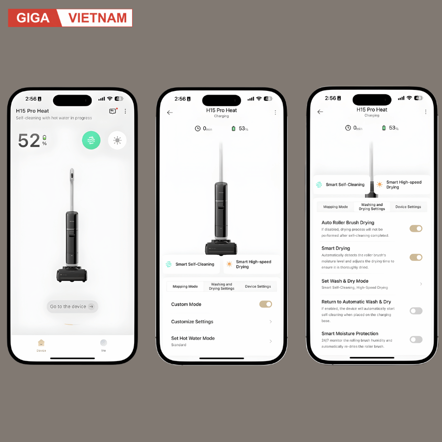 Dreame H15 Pro Heat - Máy Hút Bụi Lau Nhà 2026 tại Giga Việt Nam x Vua Nhà Bếp Đức 17