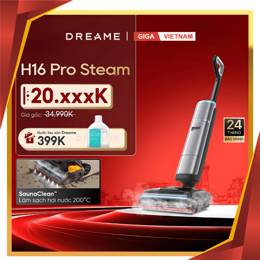 Dreame H16 Pro Steam - Máy Hút bụi lau nhà 2026