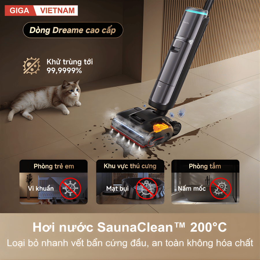 Dreame H16 Pro Steam - Máy Hút bụi lau nhà 2026 tại Giga Việt Nam x Vua Nhà Bếp Đức 04