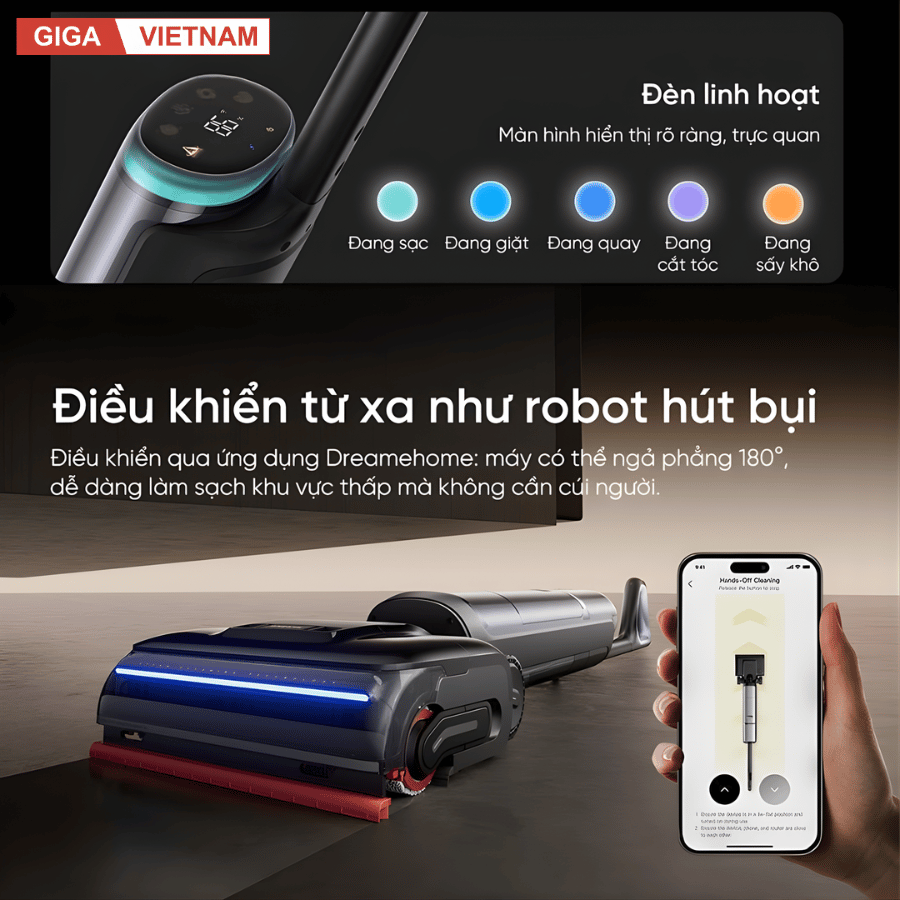 Dreame H16 Pro Steam - Máy Hút bụi lau nhà 2026 tại Giga Việt Nam x Vua Nhà Bếp Đức 16