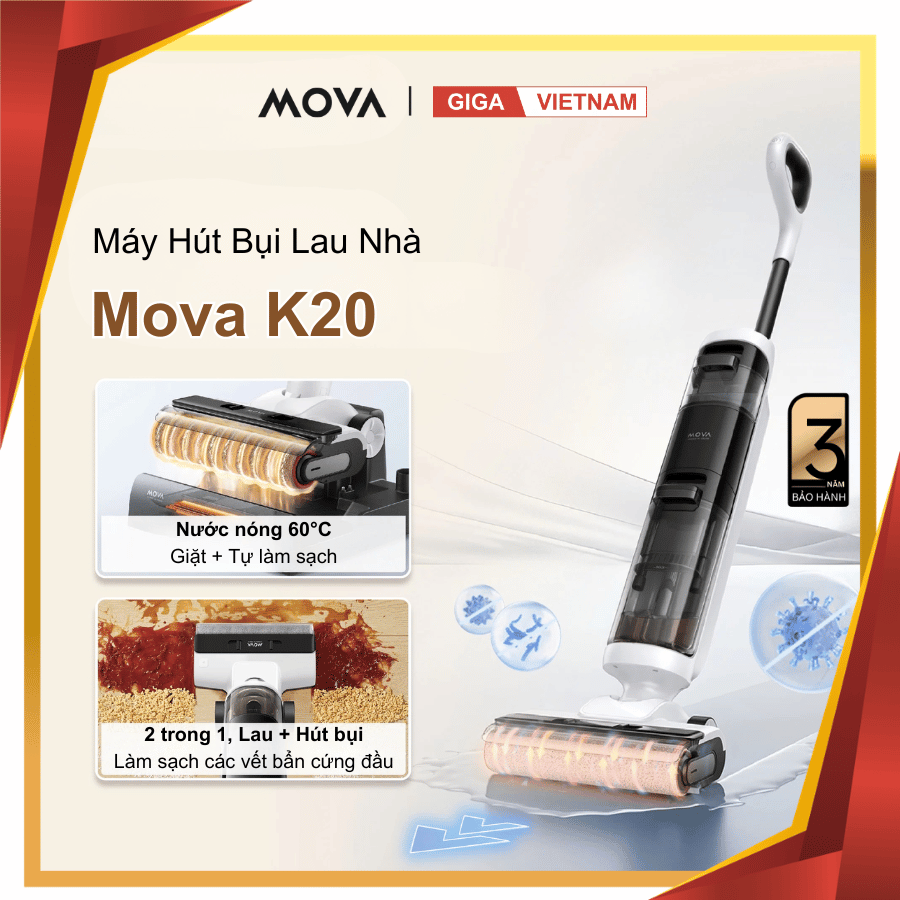 Mova K20 - Máy Hút Bụi Lau Sàn Cầm Tay 2026