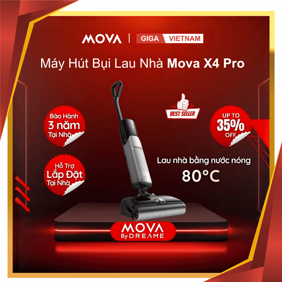 Mova X4 Pro - Máy hút bụi lau sàn cầm tay 2026 tại Gigavietnam x vuanhabepduc 16