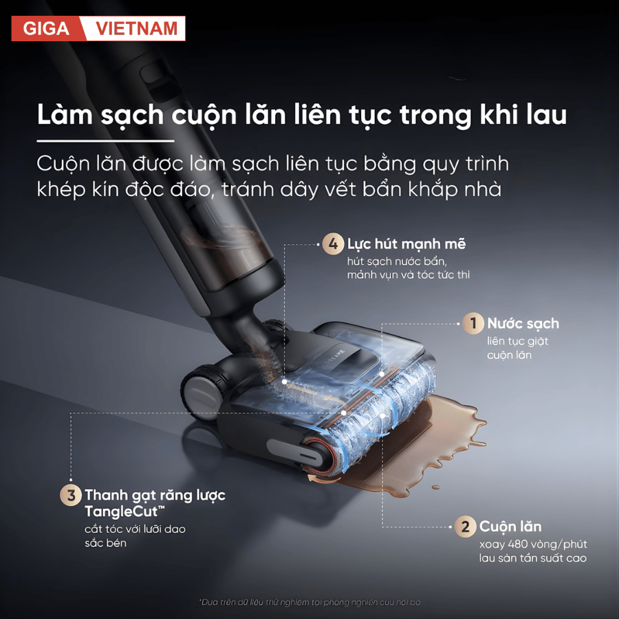 Dreame H12 GT - Máy Hút Bụi Lau Sàn 2026 tại Giga Việt Nam x Vua Nhà Bếp Đức 08